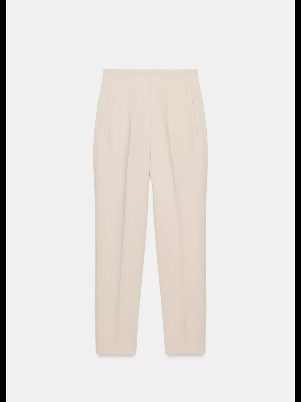 Zara Light Cream Pleated Dress Pants